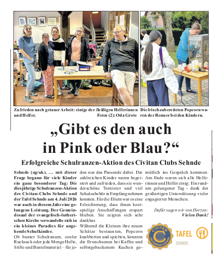 Bericht BP Sehnde vom 26./27.7.2026 (og/uk)